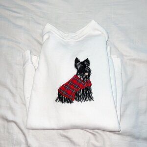 Vintage y2k White and red dog sweater